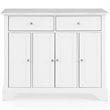 Pemberly Row Wood Top Kitchen Island Cart in Distressed White