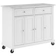 Pemberly Row Wood Top Kitchen Island Cart in Distressed White