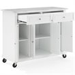 Pemberly Row Wood Top Kitchen Island Cart in Distressed White