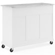 Pemberly Row Wood Top Kitchen Island Cart in Distressed White