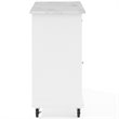 Pemberly Row Wood Top Kitchen Island Cart in Distressed White