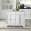 Pemberly Row Wood Top Kitchen Island Cart in Distressed White