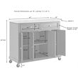 Pemberly Row Wood Top Kitchen Island Cart in Distressed White