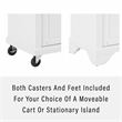 Pemberly Row Wood Top Kitchen Island Cart in Distressed White