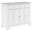 Pemberly Row Wood Top Kitchen Island Cart in Distressed White