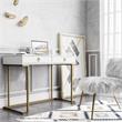 Pemberly Row Modern / Contemporary Engineered Wood Writing Desk in White
