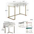 Pemberly Row Modern / Contemporary Engineered Wood Writing Desk in White