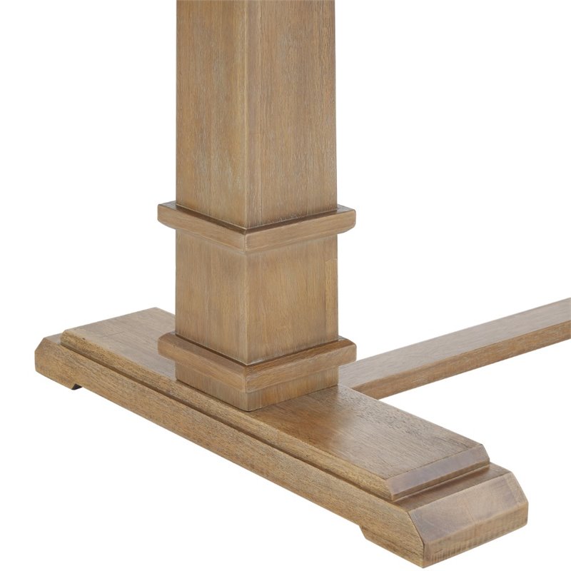 Pemberly Row 6-Piece Modern Wood Dining Set in Rustic Brown/Cream