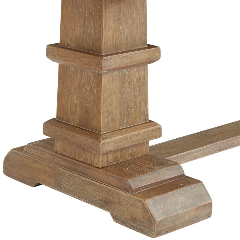 Pemberly Row 6-Piece Modern Wood Dining Set in Rustic Brown/Cream