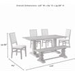 Pemberly Row 6-Piece Modern Wood Dining Set in Rustic Brown/Cream