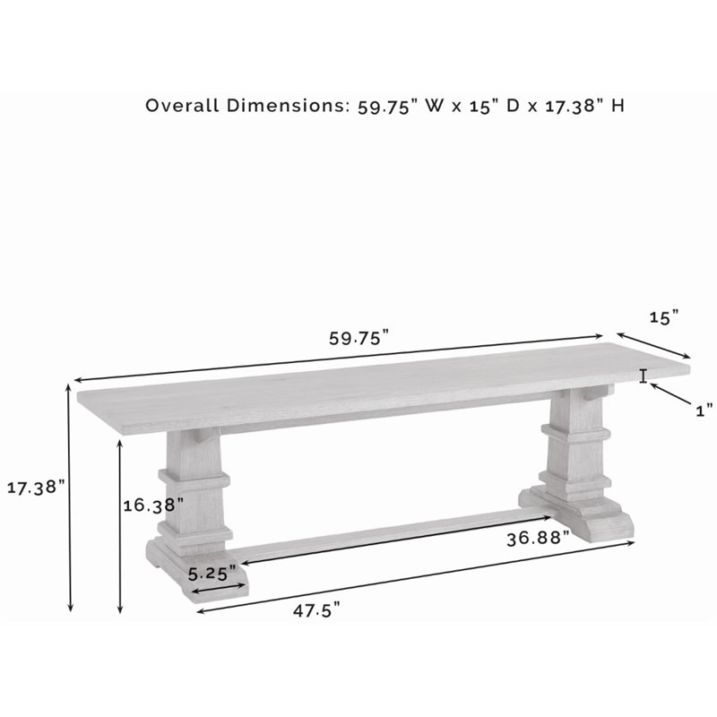 Pemberly Row 6-Piece Modern Wood Dining Set in Rustic Brown/Cream