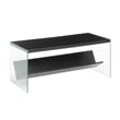 Pemberly Row Modern Coffee Table with Shelf in Black Wood Finish