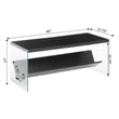 Pemberly Row Modern Coffee Table with Shelf in Black Wood Finish