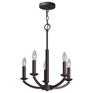 Pemberly Row 16.5&quot 5-Light Metal Chandelier in Metallic Bronze