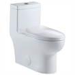 Pemberly Row 1-Piece Dual Flush Elongated Ceramic Toilet in White Seat Included