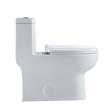 Pemberly Row 1-Piece Dual Flush Elongated Ceramic Toilet in White Seat Included