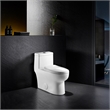 Pemberly Row 1-Piece Dual Flush Elongated Ceramic Toilet in White Seat Included
