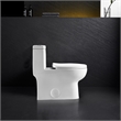 Pemberly Row 1-Piece Dual Flush Elongated Ceramic Toilet in White Seat Included
