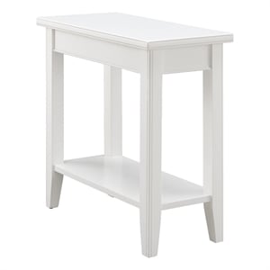 Pemberly Row Solid Wood Narrow End Table with Shelf in White