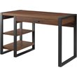 Pemberly Row Wood Computer Desk w/ USB Port and AC Plug-in Unit - Dark Walnut