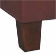 Pemberly Row Square Transitional Faux Leather Storage Ottoman in Dark Red