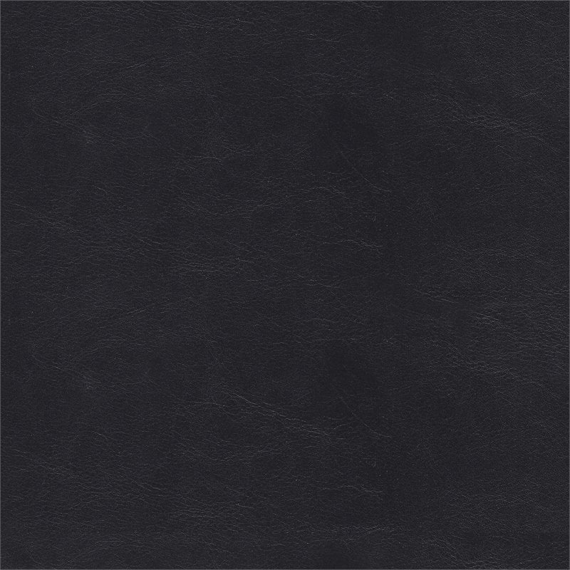 Pemberly Row Faux Leather Button-top Large Storage Ottoman in Black