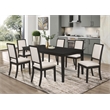 Pemberly Row 7-piece Contemporary Rectangular Wood Dining Set Black and Cream
