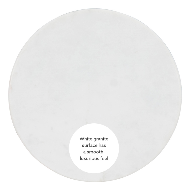 Pemberley Row Marble White Drink Table Round Compact 10.5