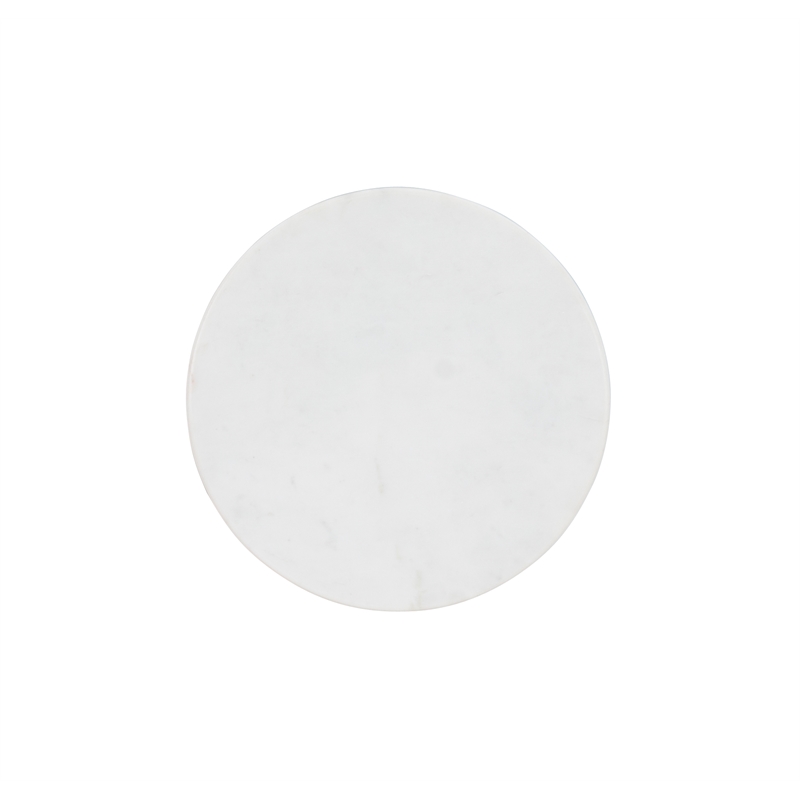 Pemberley Row Marble White Drink Table Round Compact 10.5