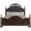 Pemberly Row Contemporary Solid Wood King Bed in Madeira Brown