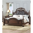 Pemberly Row Contemporary Solid Wood King Bed in Madeira Brown