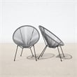 Pemberly Row Contemporary Metal Patio Chairs in White (Set of 2)