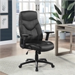 Pemberly Row Executive High Back Black Bonded Leather Office Chair