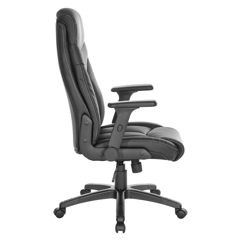 Pemberly Row Executive High Back Black Bonded Leather Office Chair