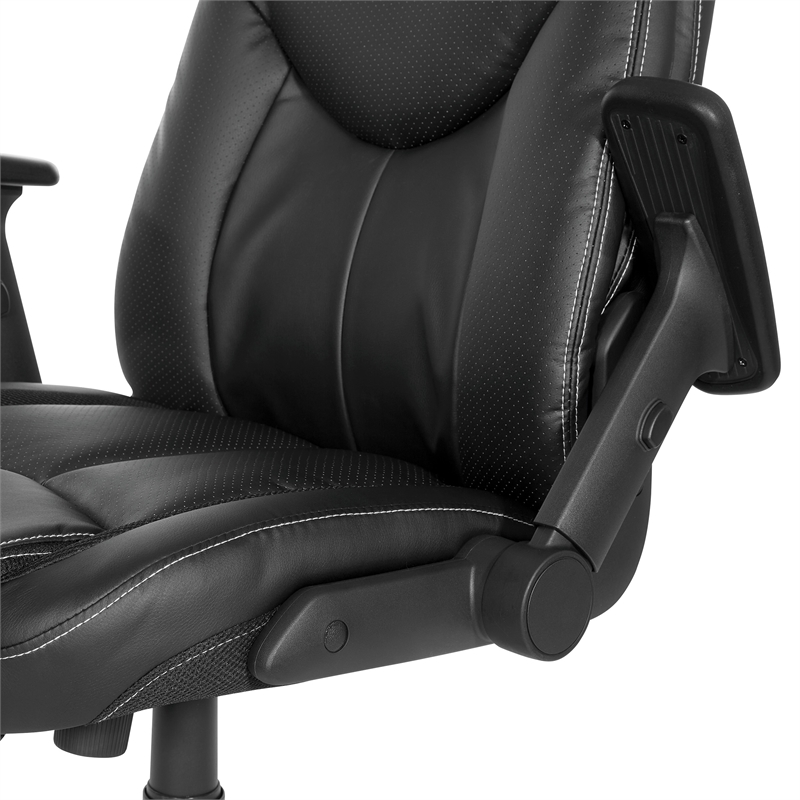 Pemberly Row Executive High Back Black Bonded Leather Office Chair