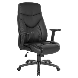 Pemberly Row Executive High Back Black Bonded Leather Office Chair