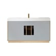 Pemberly Row Single Sink Bathroom Vanity Natural Oak Wood White Top No Mirror