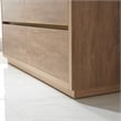 Pemberly Row Double Sink Bathroom Vanity Natural Oak Wood White Top No Mirror