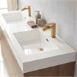 Pemberly Row Double Sink Bathroom Vanity Natural Oak Wood White Top No Mirror