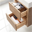 Pemberly Row Single Sink Wall-Mount Floating Wood Bathroom Vanity With Mirror
