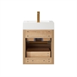 Pemberly Row Single Sink Wall-Mount Floating Wood Bathroom Vanity With Mirror