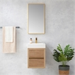 Pemberly Row Single Sink Wall-Mount Floating Wood Bathroom Vanity With Mirror