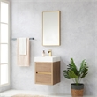 Pemberly Row Single Sink Wall-Mount Floating Wood Bathroom Vanity With Mirror