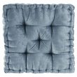 Pemberly Row Modern Square Polyester Chenille Cushion in Aqua Blue