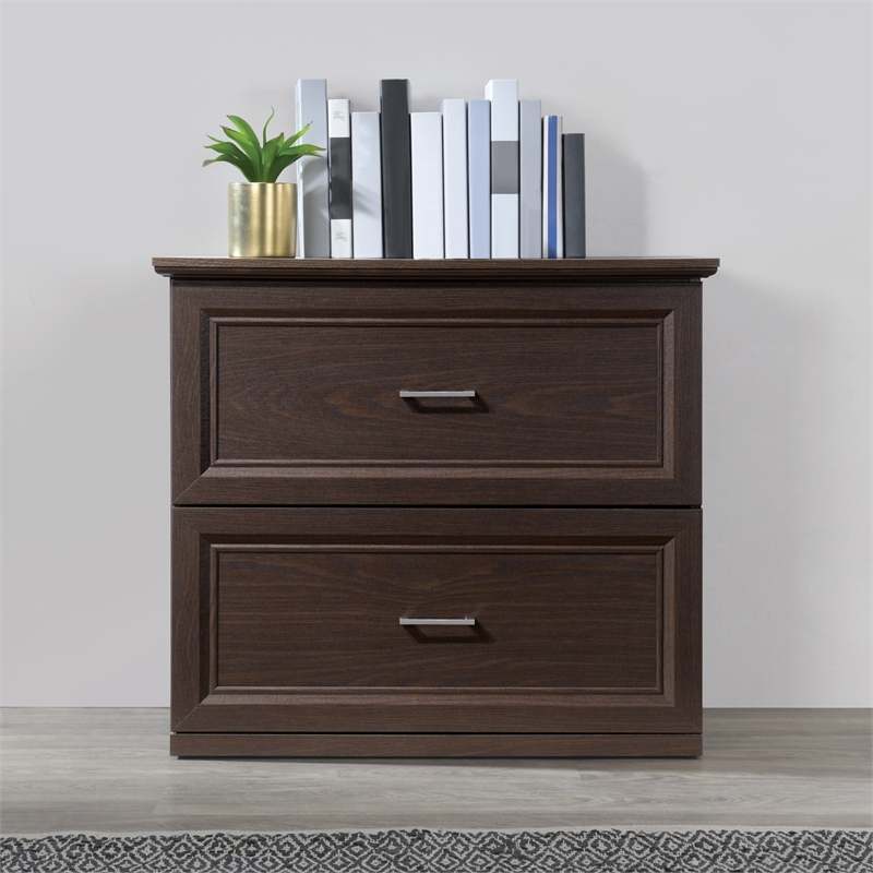 Pemberly Row 2-Drawer Engineered Wood Lateral File in Espresso Finish