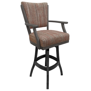 Pemberly Row Classic Solid Wood Swivel Counter 26&quot Bar Stool with Arms