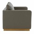Pemberly Row Contemporary Leather Loveseat With Gold Base In Gray