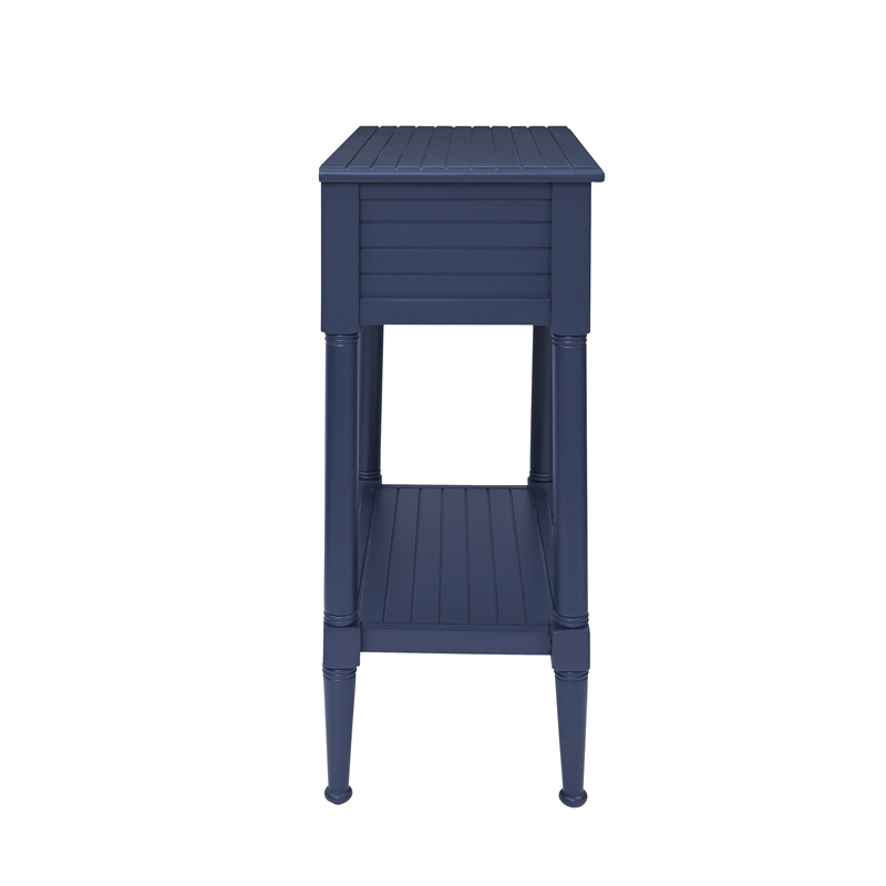Pemberly Row Wood Accent Starfish Coastal Side Table in Navy