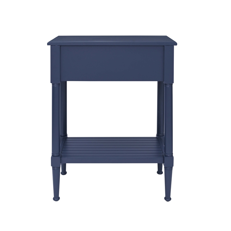 Pemberly Row Wood Accent Starfish Coastal Side Table in Navy