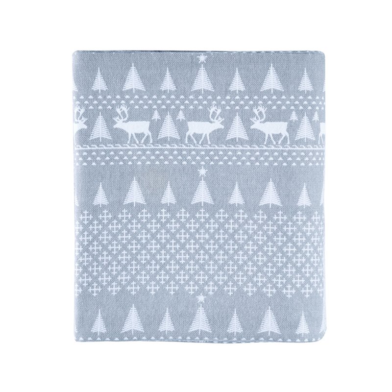 Pemberly Row 100 Percent Cotton Flannel Printed Sheet Set in Blue Winter Frost